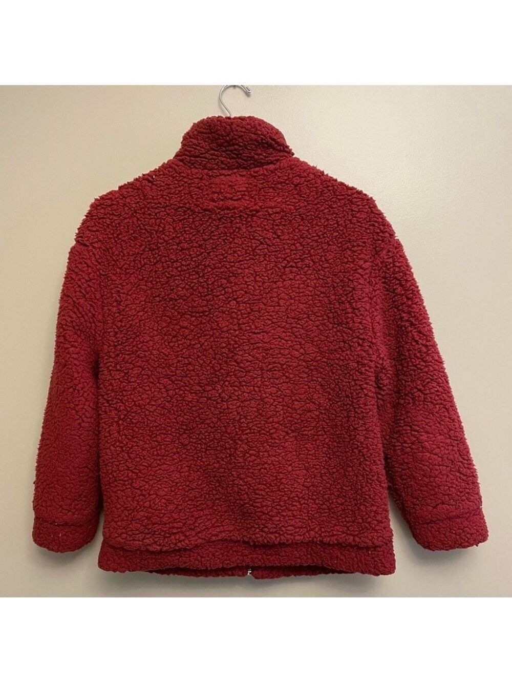 Ashley By 26 International Red Sherpa Zip Up Jacket Medium - Picture 4 of 6